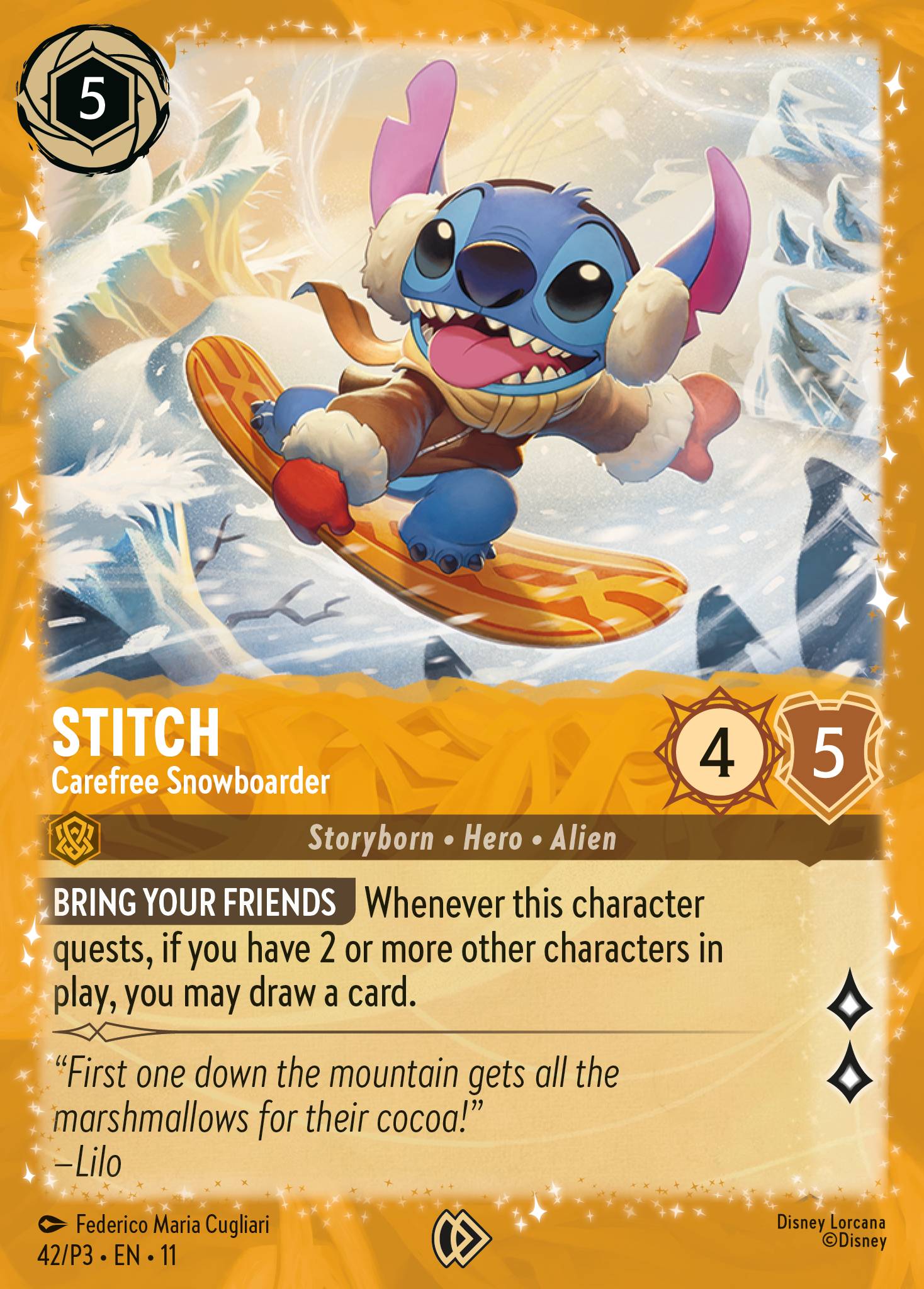 Stitch - Carefree Snowboarder (English)