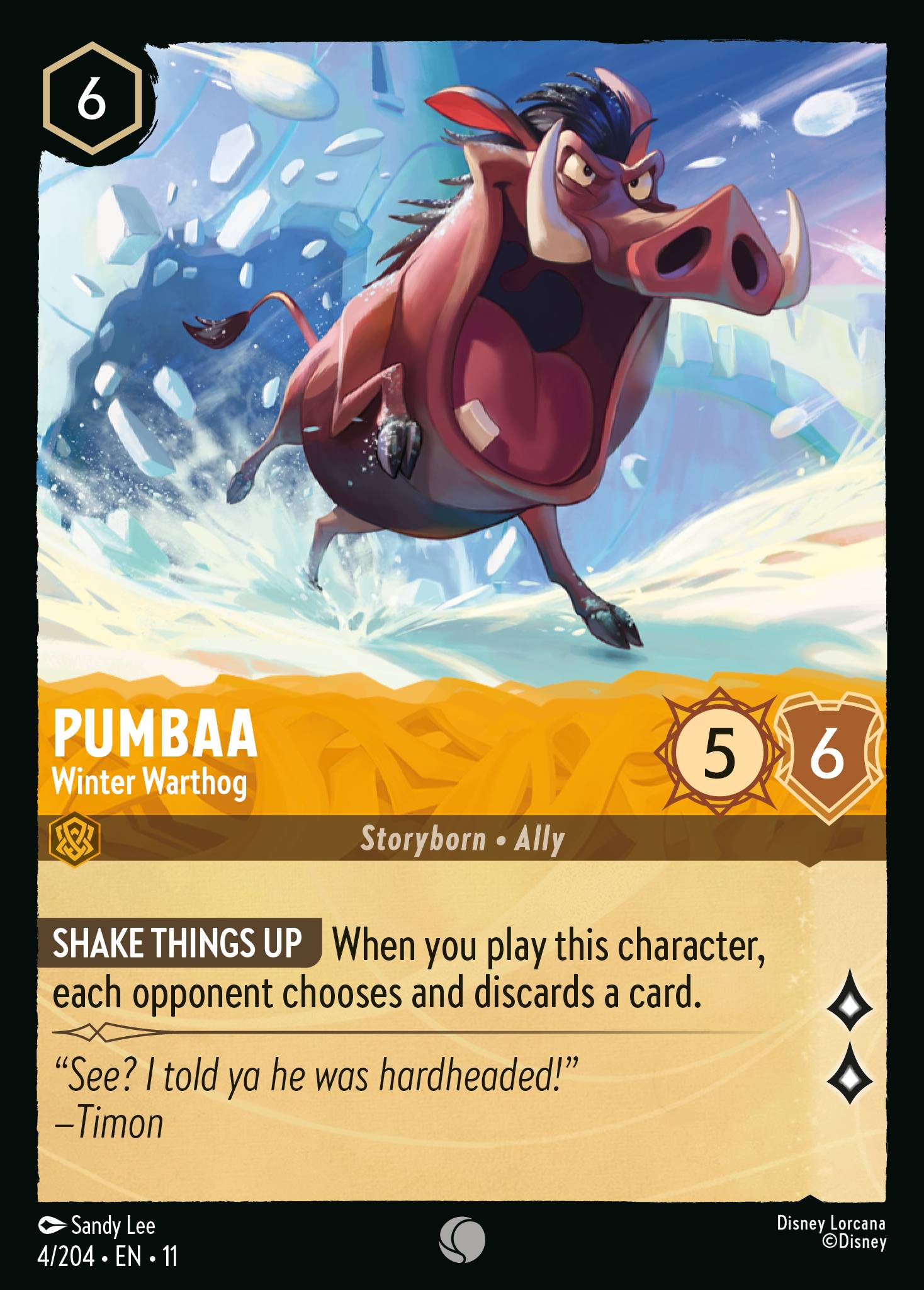 Pumbaa - Winter Warthog (English)