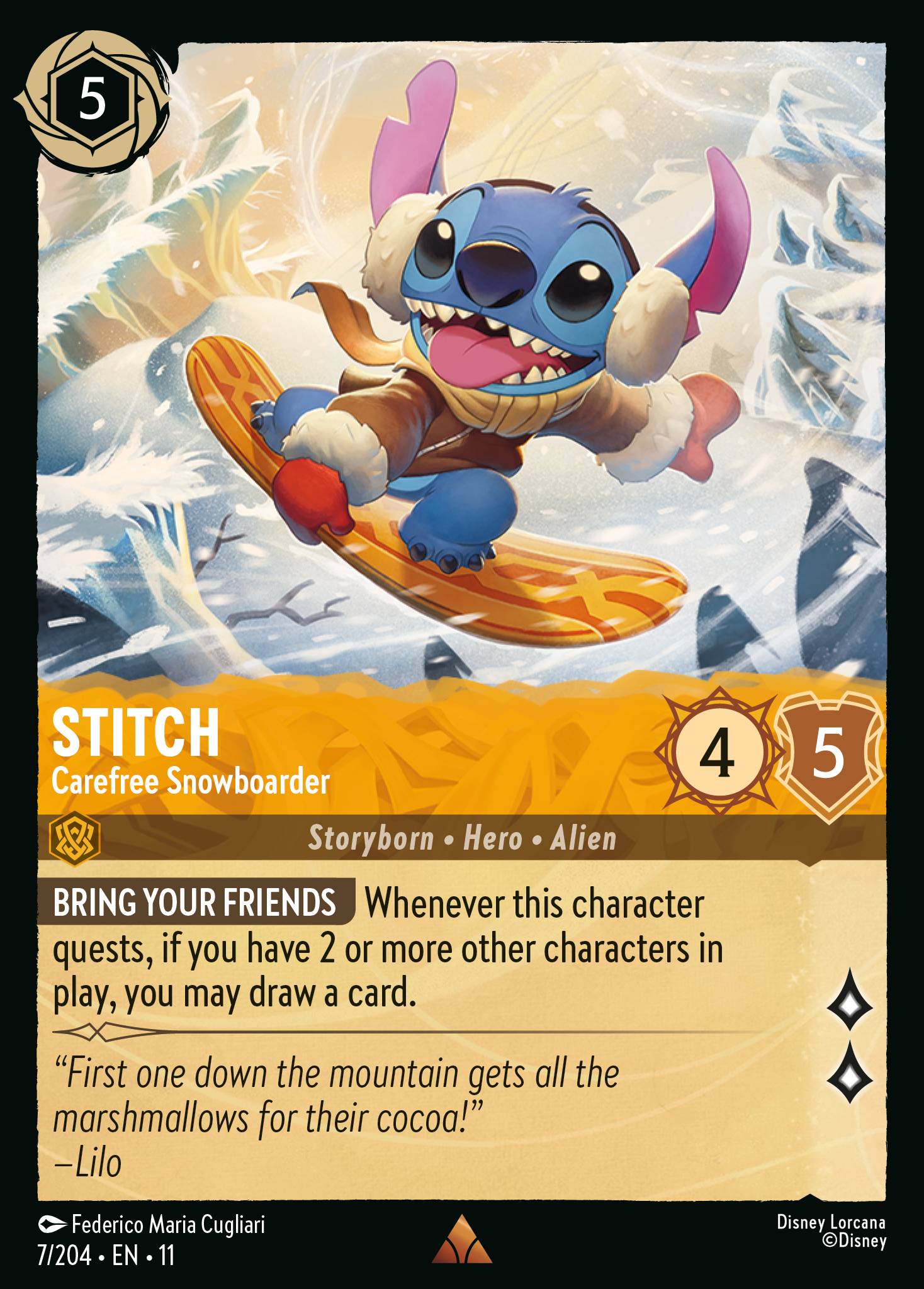 Stitch - Carefree Snowboarder (English)