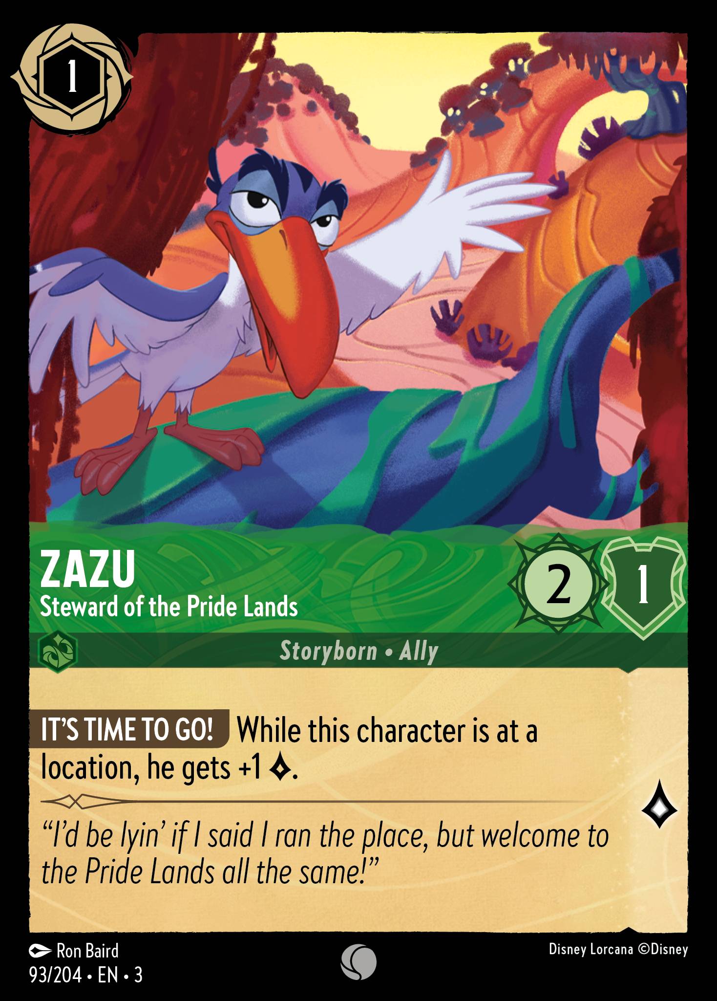 Zazu - Steward of the Pride Lands (English)