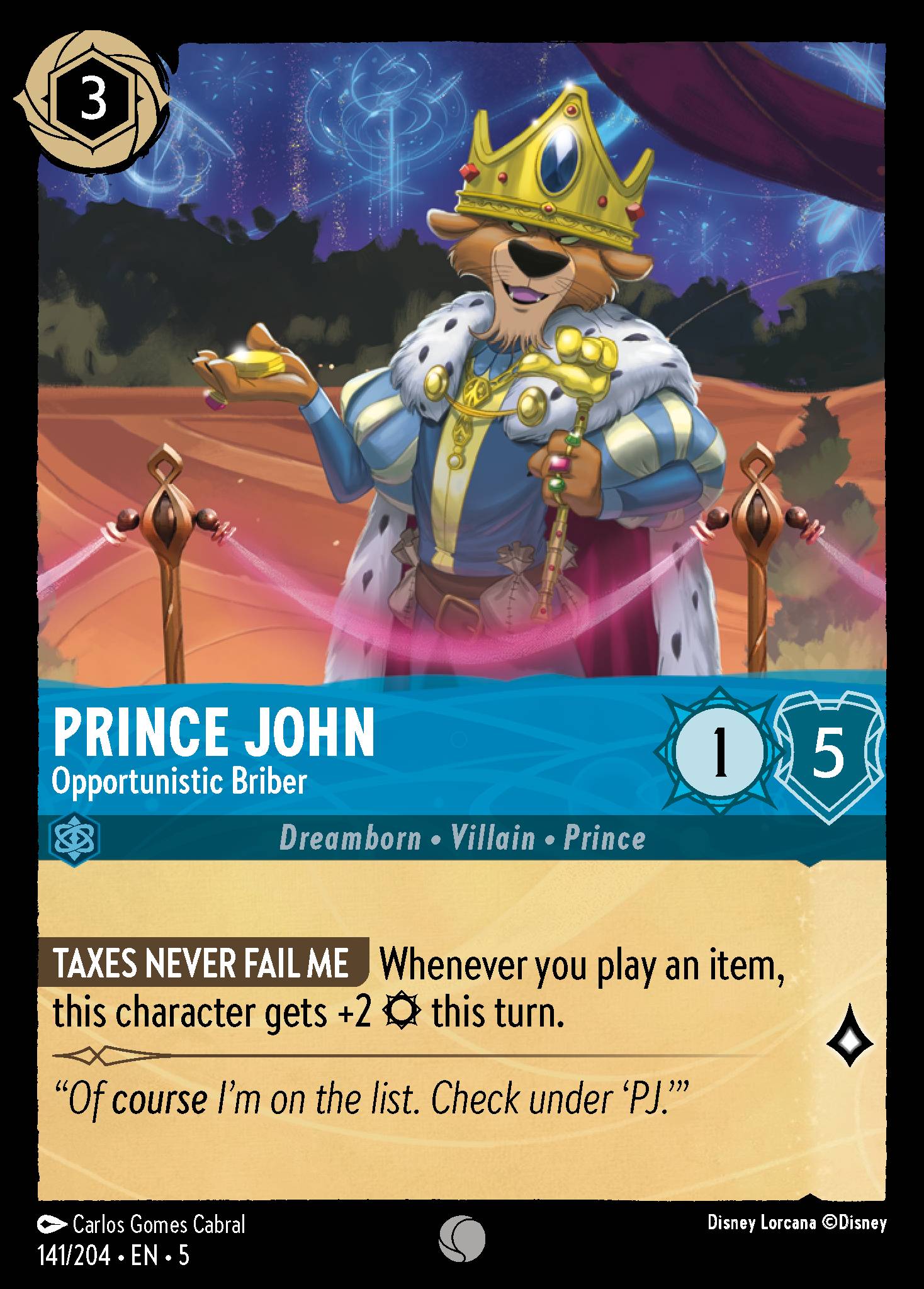 Prince John - Opportunistic Briber (English)