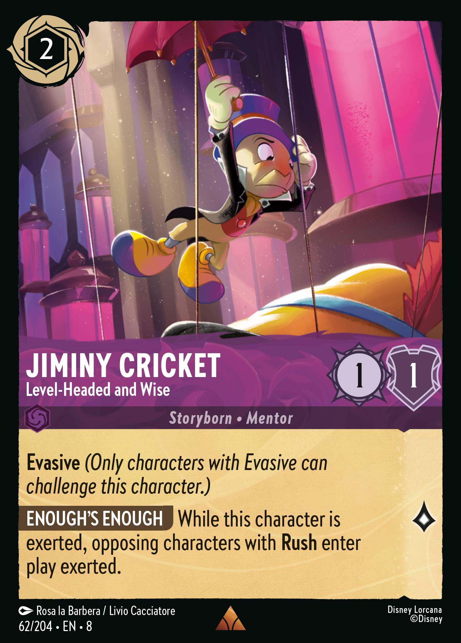 Jiminy Cricket - Level-Headed and Wise (English)
